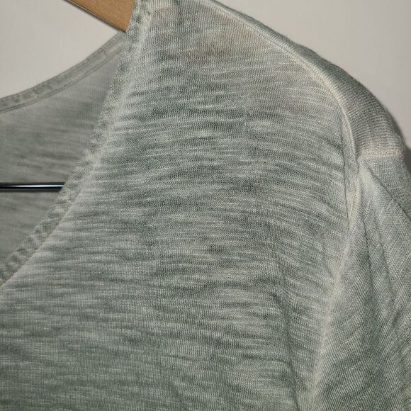 Style & Co. Heathered Green Pull Ruched Sleeve Blouse - Picture 2 of 8